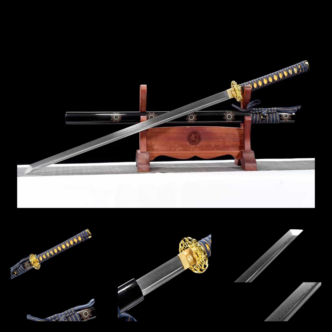 Ninjato thép gấp hoa văn